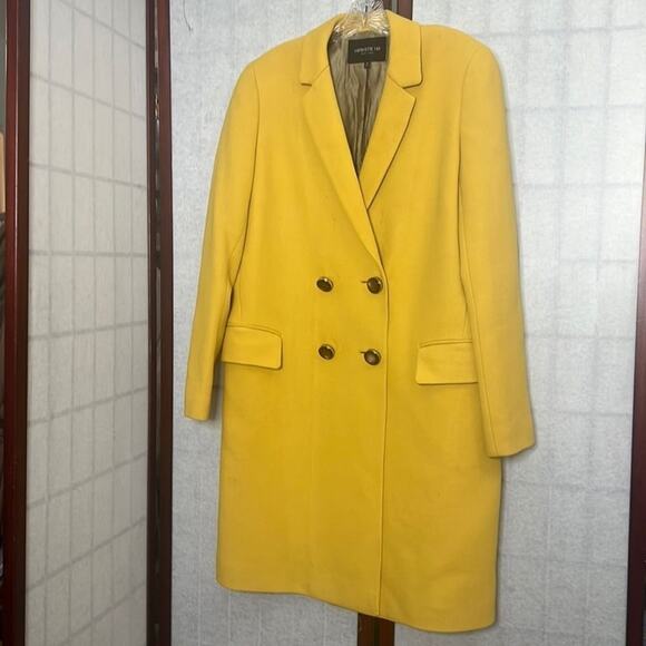 LAFAYETTE 148 GIANNA DOUBLE BREASTED MUSTARD WOOL BLEND JACKET SIZE M - Picture 3 of 11